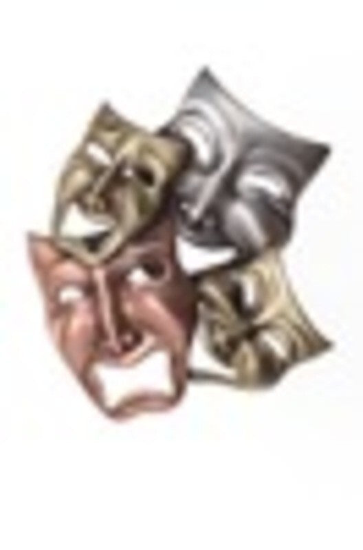 Tri Colour Music Pin Comedy Tragedy Masks