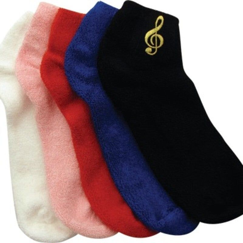 Terry Socks G Clef White
