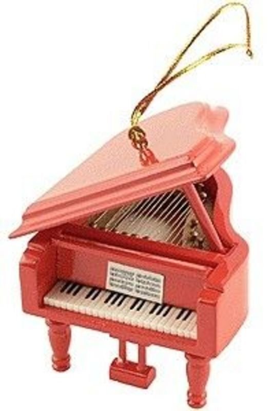 Grand Piano Ornament Red (AIM Gifts)