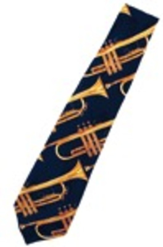 Music Tie Trumpet Blue