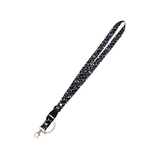 Lanyard with Music Notes Design in Black and White