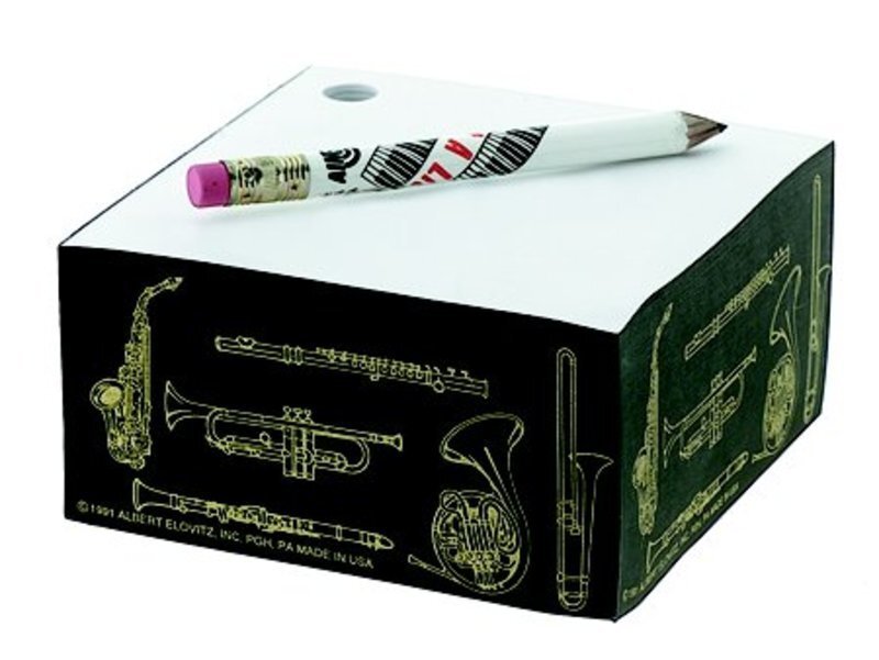 Square Memo Pad W/Pencil Instruments Black/Gold