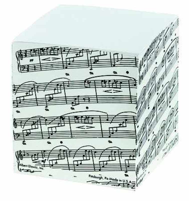 Square Memo Cube Sheet Music Black/White