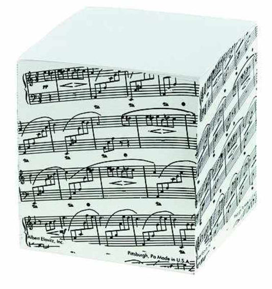 Square Memo Cube Sheet Music Black/White