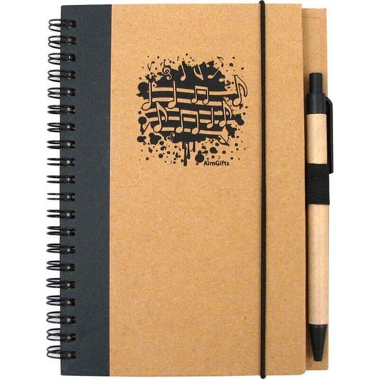 Recycled Music Notes Notebook with Pen by AIM Gifts