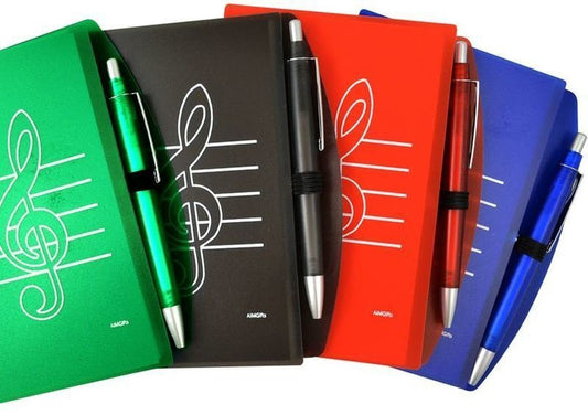 Treble Clef Notepad & Pen — Green (AIM Gifts)