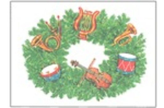 Christmas Cards Instrument Wreath Box Of 15
