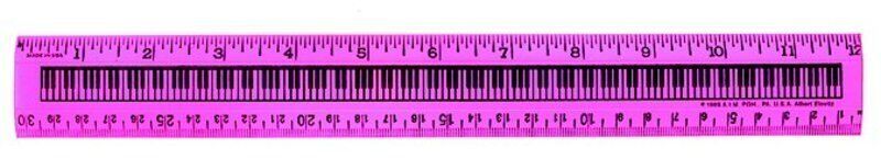 12-Inch Double Bevel Plastic Keyboard Ruler