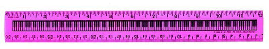 12-Inch Double Bevel Plastic Keyboard Ruler