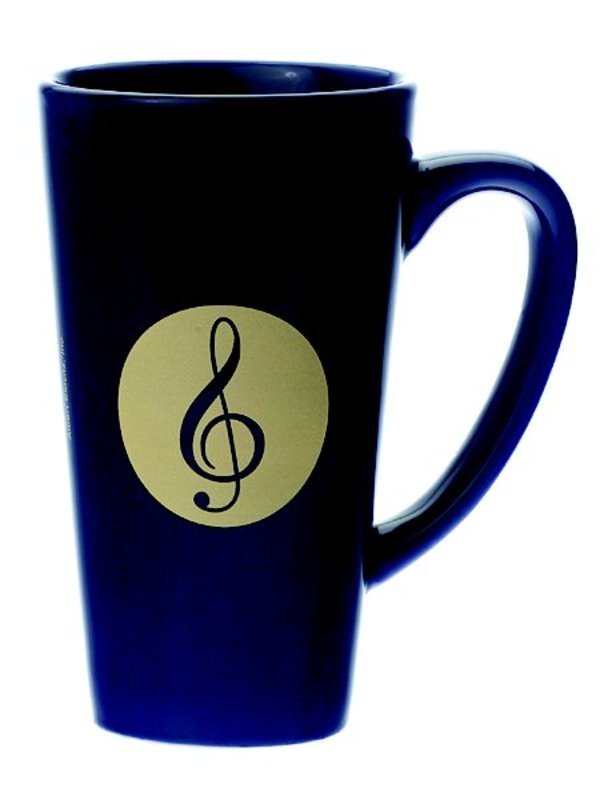 Latte Mug G Clef Large Blue