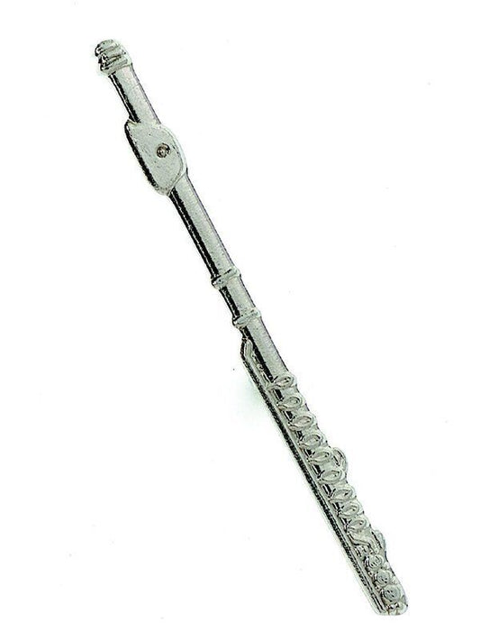 Mini Flute Enamel Pin - 4-5 cm, Elegant Golden Finish, Ideal for Gift Giving