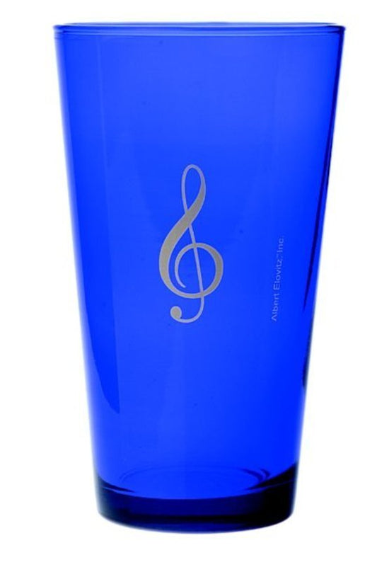Mixing Glass G Clef Blue