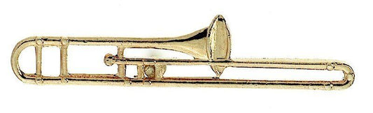 Mini Enamel and Gold Finish Trombone Pin - 4-5 cm