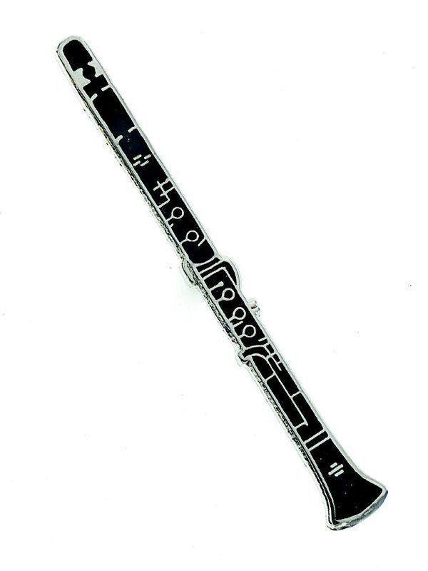 Mini Pin Clarinet Enamel Gold Finish 4-5 cm