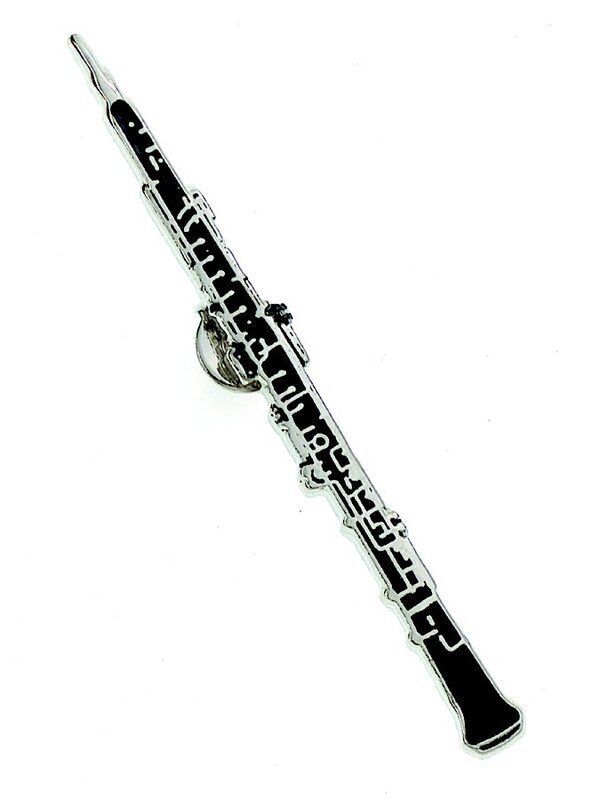 Mini Enamel Oboe Pin with Golden Finish - 4-5 cm