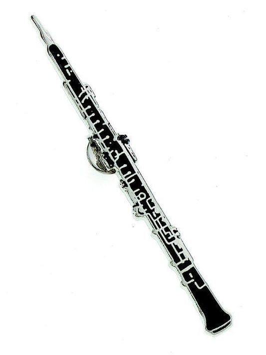 Mini Enamel Oboe Pin with Golden Finish - 4-5 cm