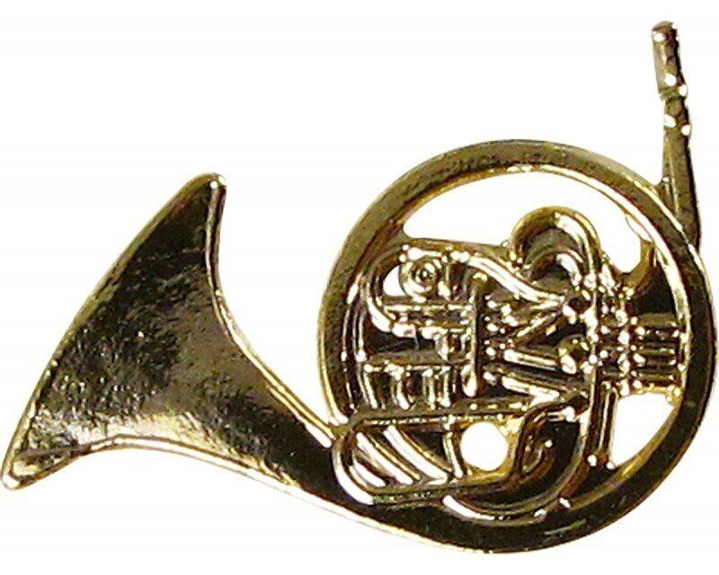 Mini French Horn Enamel Pin - 4-5 cm Enamel & Golden Finish