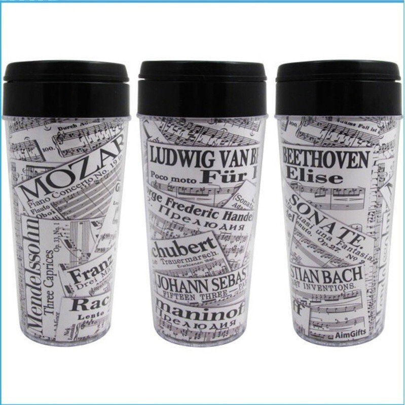 Sheet Music Collage Travel Tumbler 16 oz (AIM Gifts)