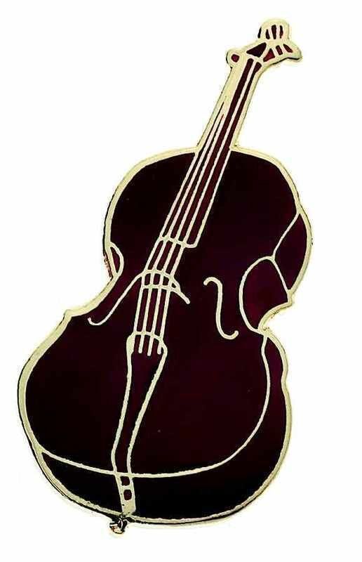 Mini Pin Cello Enamel and Golden Finish 4-5 cm Pin