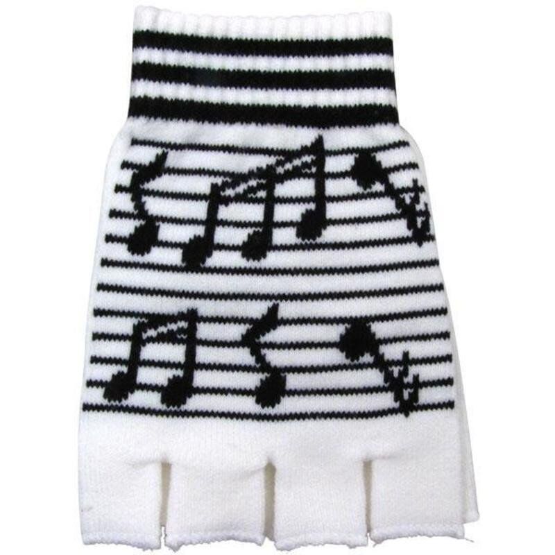 Fingerless Gloves with Music Notes by AIM Gifts