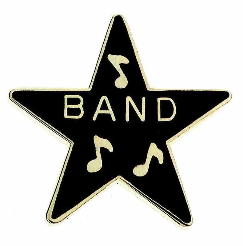 Mini Star Award Band Pin - Enamel & Golden Finish, 4-5 cm