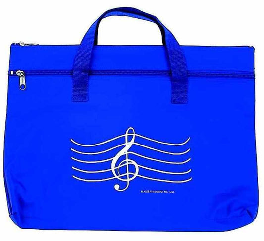 Double Zipper Portfolio G Clef Royal Blue