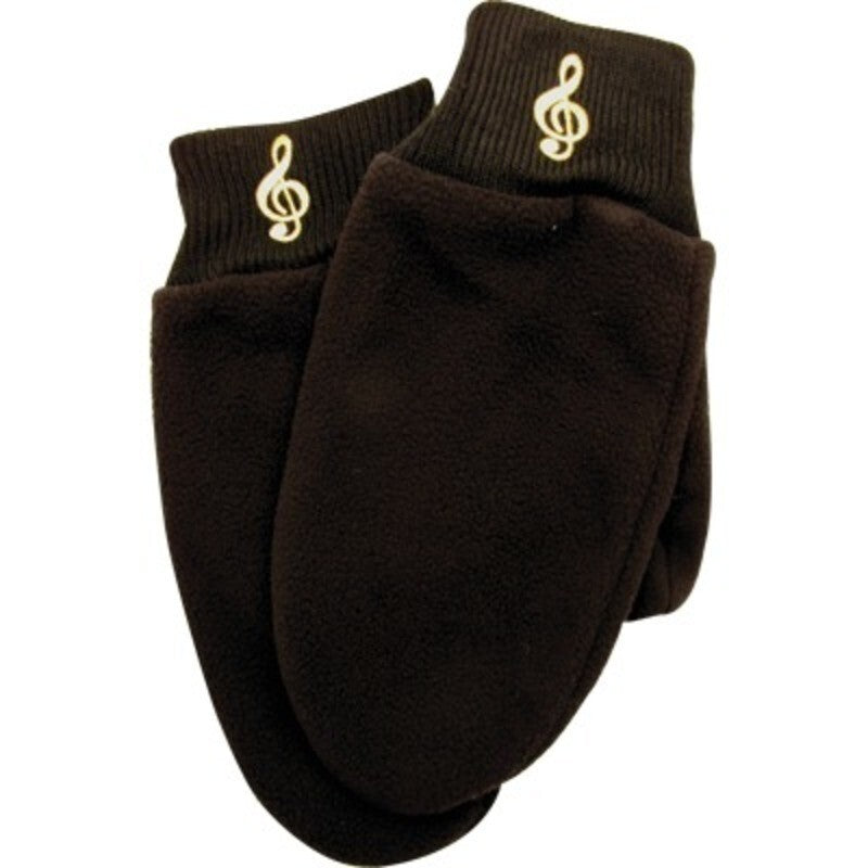 Fleece Mittens G Clef Black Small / Medium