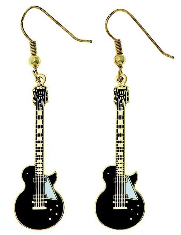 Les Paul Shaped Guitar Earrings - 2.25 inches long, 0.5 inches wide