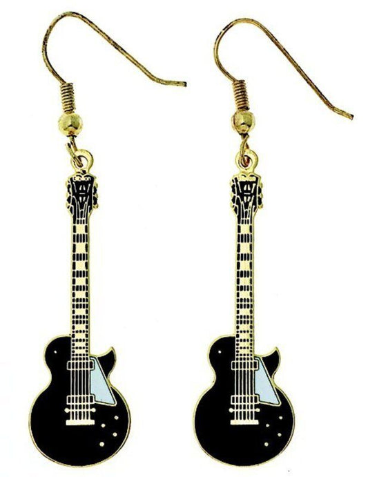 Les Paul Shaped Guitar Earrings - 2.25 inches long, 0.5 inches wide