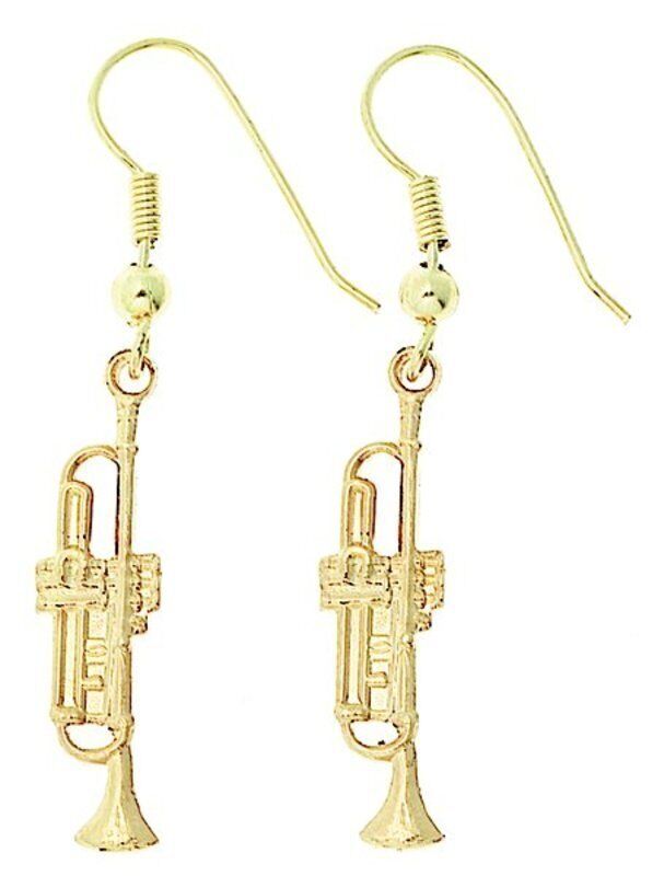 Trumpet Earrings 1 3/4" Long x 1/4" Wide