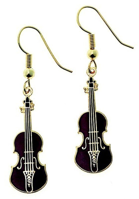 Violin Earrings 2" Long X 7/16" Wide