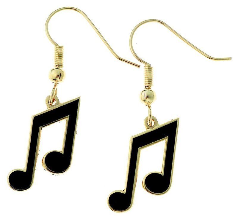 Black Quaver Earrings 1 3/4" Long x 1/4" Wide