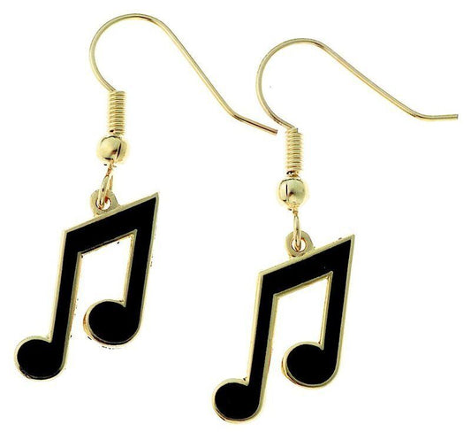 Black Quaver Earrings 1 3/4" Long x 1/4" Wide
