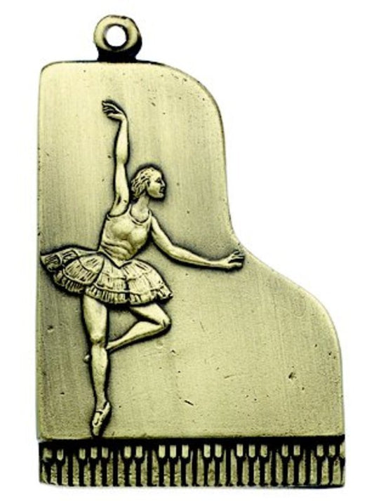 Keychain Ballet Dancer Antique Brass