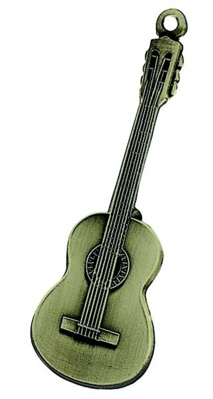Keychain Classical Guitar Antique Brass by AIM Gifts