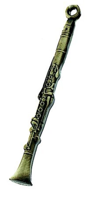 Antique Brass Clarinet Keychain