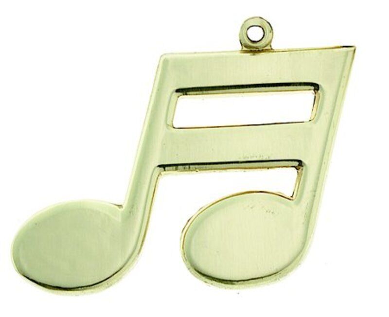 Double Note Keychain in Polished Brass