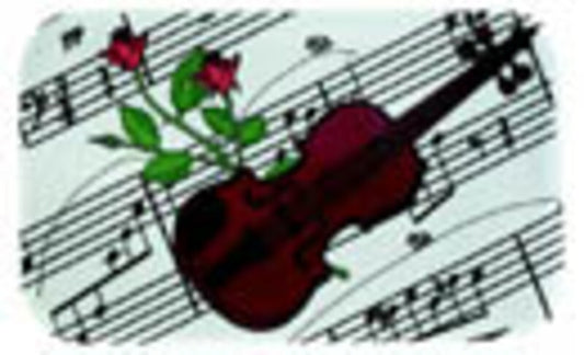 Metal Magnet Violin/Rose