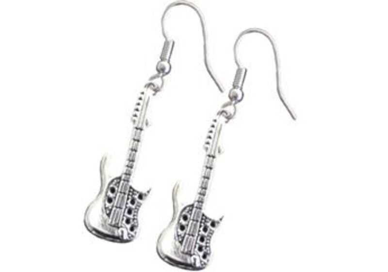 Black/Silver Electric Guitar Earrings by AIM Gifts