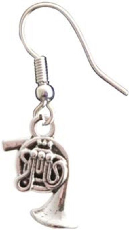 Silver French Horn Earrings by AIM Gifts