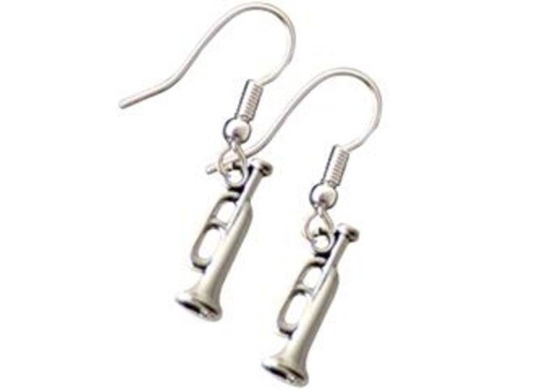 Silver Trumpet Earrings with Intricate Details