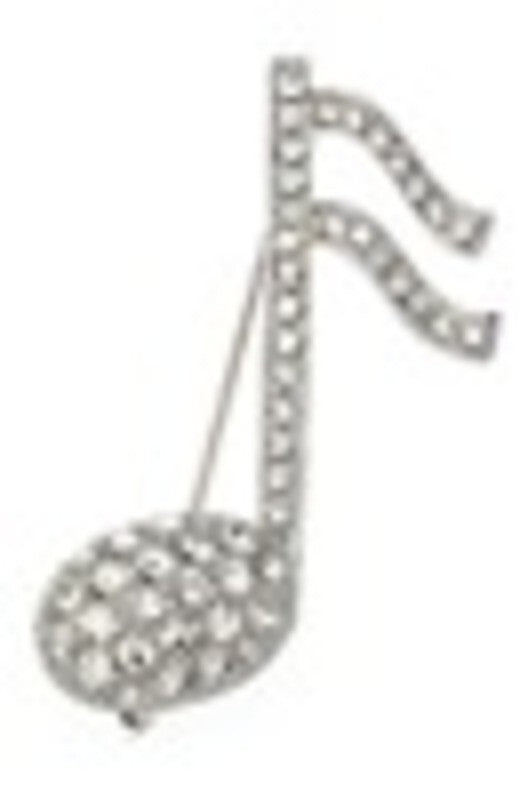 Rhinestone Brooch Large 16th Note