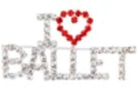 Rhinestone Brooch I Love Ballet by AIM Gifts