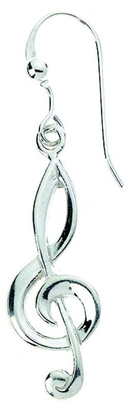 Sterling Silver Earring G Clef