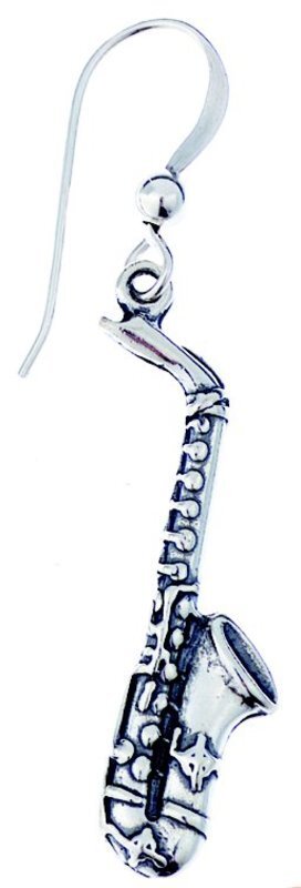 Sterling Silver Earring Saxophone
