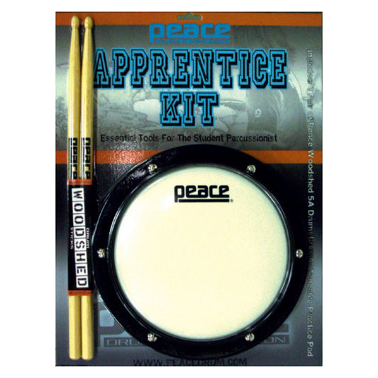 Peace Apprentice Kit with 8" Tuneable Practice Pad & 5A Drumsticks