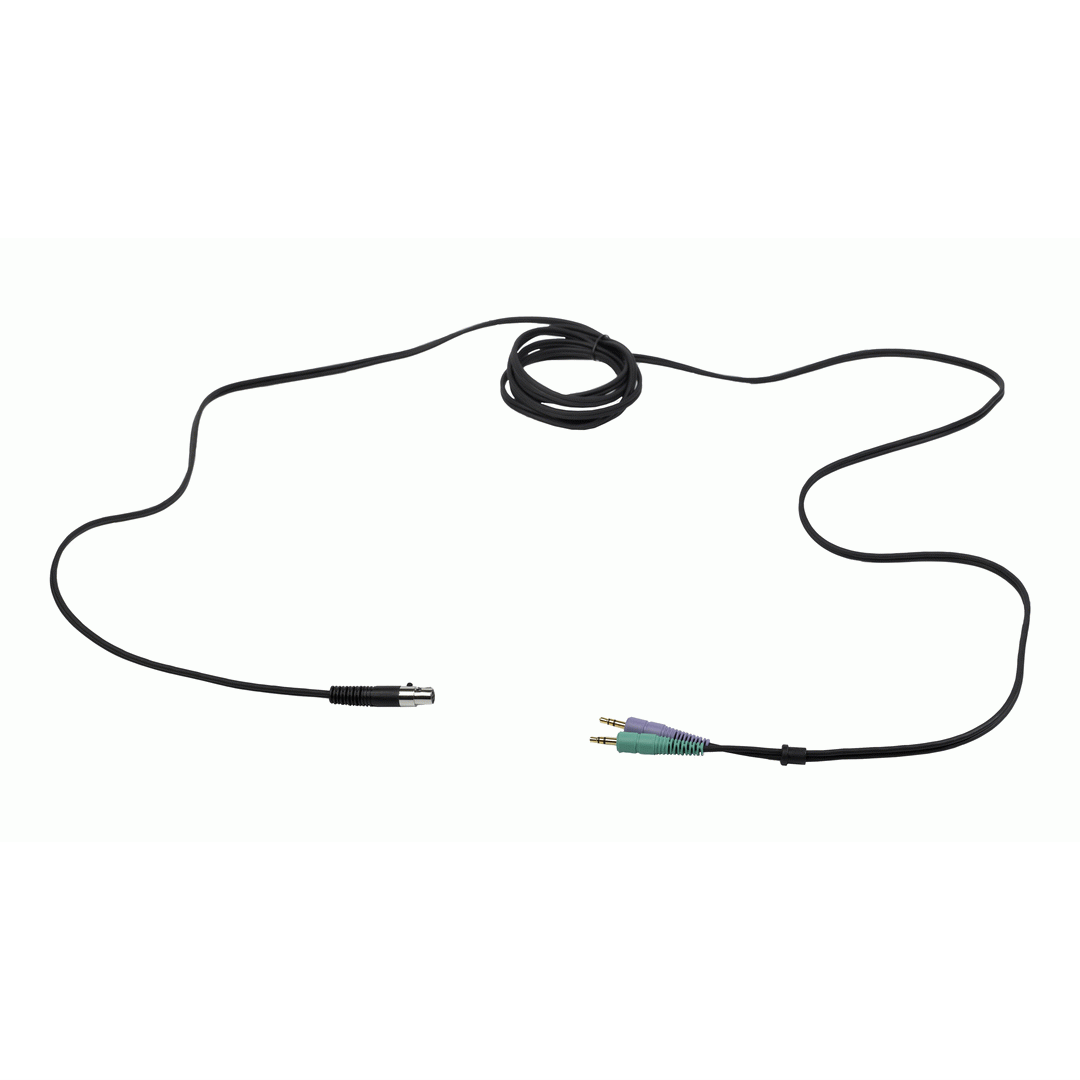 AKG MK-HSPC 3m Headset Cable for HSD/HSC NC - Dual 3.5mm Mini Jacks, Detachable, PC & Conferencing Use, No Mic Mute Support