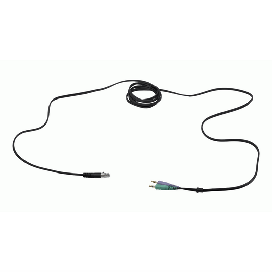 AKG MK-HSPC 3m Headset Cable for HSD/HSC NC - Dual 3.5mm Mini Jacks, Detachable, PC & Conferencing Use, No Mic Mute Support
