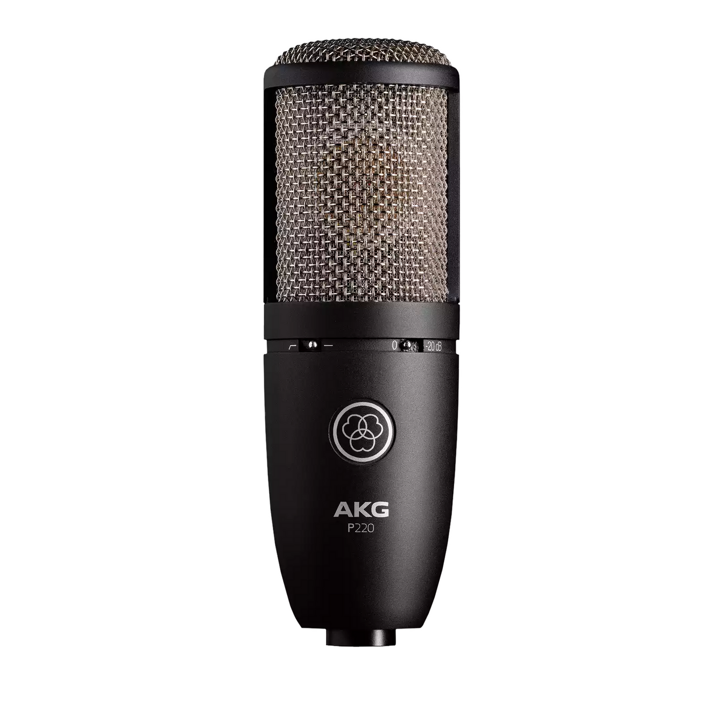 AKG P-220 Large Diaphragm True Condenser Microphone - Warm Sound, 155dB SPL, Bass-Cut Filter, Ideal for Vocals & Instruments