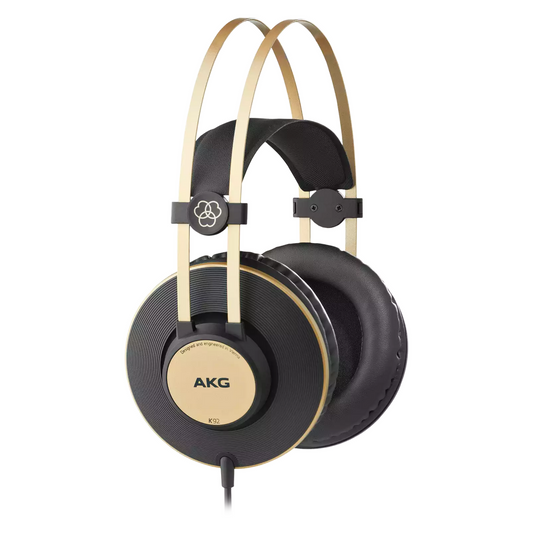 AKG K92 Professional Closed Back Studio Headphones - 40mm Drivers, Over-Ear Design, Lightweight, Self-Adjusting Headband for Comfort